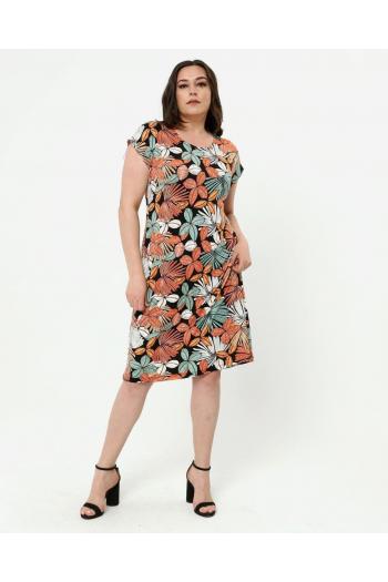 Кокетна рокля на свежи цветя /размери 2XL,3XL,4XL/ Модел: 1344