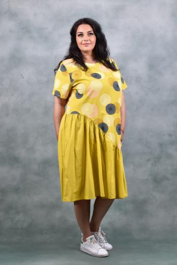 Красива рокля в жълт цвят /Универсален размер/ Модел: 1411
