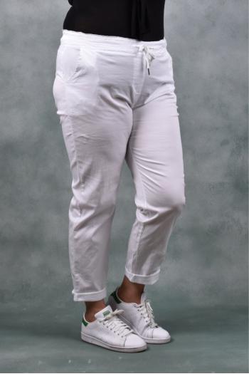 Летен панталон в бял десен /Универсалеб размер/ Модел: 1371