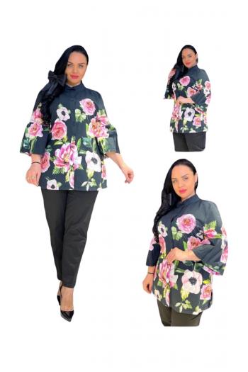 Шикозна риза с флорални цветя /размери 52,54,56/ Модел: 1446