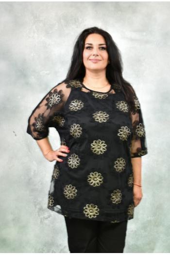 Стилна макси блуза от дантела /размери 52,54,56/ Модел:1447