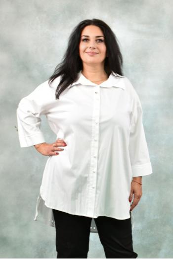 Красива макси риза в бяло /размери 52,54,56/ Модел: 1440
