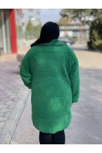 Макси палто от букле в зелен цвят /Универсален размер/ Модел:1797