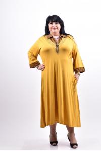 Свежа макси рокля в жълто /размери 3XL,4XL,5XL/ Модел: 1216