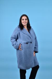 Макси палто от букле в светло син цвят /Универсален размер/ Модел:1796