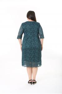 Макси рокля от дантела в цвят петрол /размери:5XL,6XL/Модел:2607