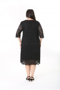 Макси рокля от дантела в черен цвят /размери:5XL,6XL/Модел:2608