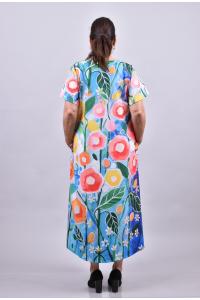 Абстрактна дълга рокля на цветя /Универсален размер/ Модел:2703
