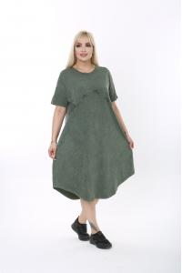 Асиметрична макси рокля от варен памук /размери:50,54,58,62/ Модел:2662