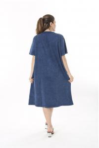 Макси рокля от варен памук в син цвят /размери:50,52,54,56/ Модел:2619
