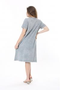 Макси рокля с мрежа от варен памук /размери:50,52,54,56/Модел:2642
