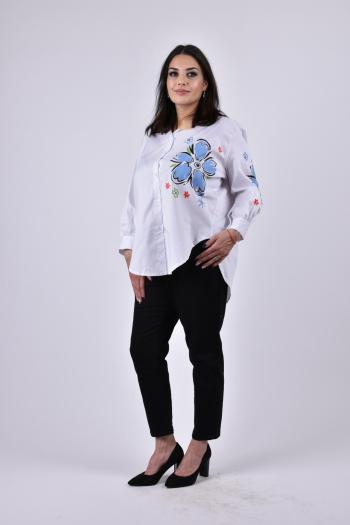 Макси риза с щампа цвете /Универсален размер/ Модел: 2547