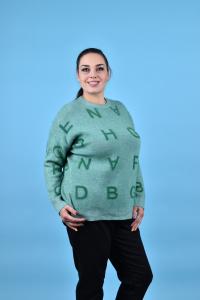 Свежа блуза от финно плетиво в зелен цвят/Универсален размер/ Модел:1825