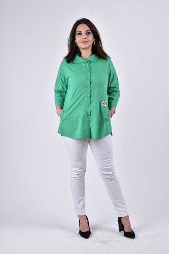 Еластична риза в зелен цвят /Универсален размер/ Модел:2565