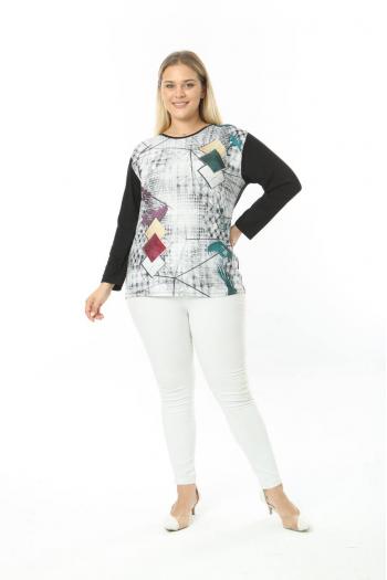 Красива макси блуза на квадрати /размери:52,54,56,58/ Модел:2442
