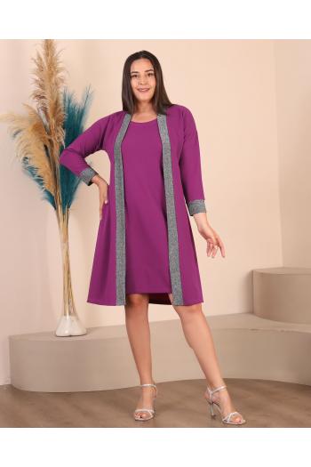 Макси рокля в свеж цикламен цвят /размери 2XL,3XL,4XL/ Модел:2283