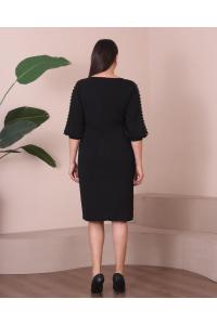 Ефектна рокля с перли и дантела в черен цвят /размери 2XL,3XL,4XL/ Модел:2295