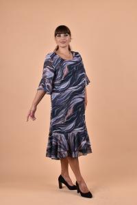 Елегантна шифонена рокля с харбала /размери 5XL,6XL/ Модел:2314