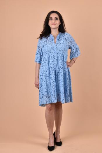 Дантелена рокля в небесно синьо /Универсален размер/ Модел: 2101