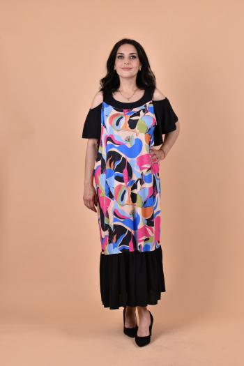 Макси рокля в красив десен на цветя /Универсален размер/ Модел: 2123