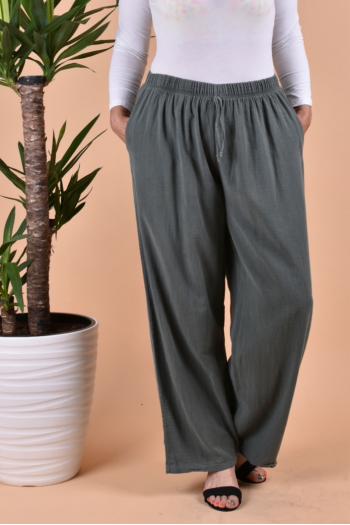 Макси летен панталон в цвят резида /размери 50,54,58,62/ Модел:2184