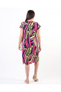 Лятна макси рокля в цветен десен /размери 2XL,3XL,4XL/ Модел: 2237