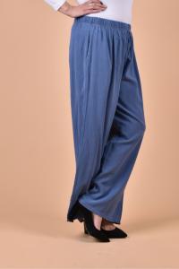 Макси летен панталон от памук в небесно син цвят /размери 50,54,58,62/ Модел:2093