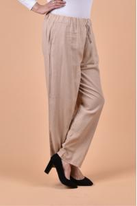 Макси летен панталон от памук в бежов цвят /размери 50,54,58,62/ Модел:2092