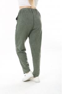Макси летен панталон от памук в зелен цвят /размери:50,52,54,56/ Модел:2691