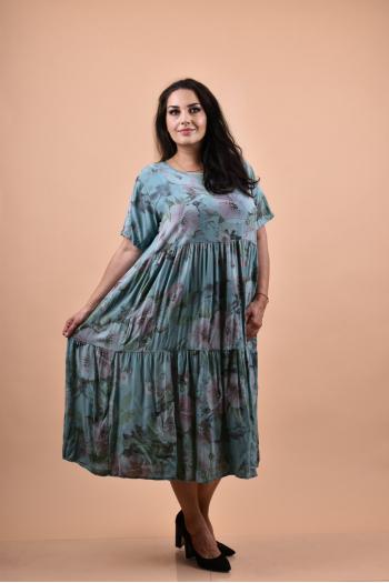Макси рокля с флорални мотиви /Универсален размер/ Модел: 1619