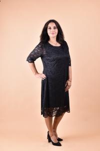 Макси дантелена рокля в черен цвят /4XL,5XL,6XL/ Модел:1788