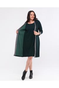 Официална макси рокля в маслено зелен цвят /размери 2XL,3XL,4XL/ Модел:1808