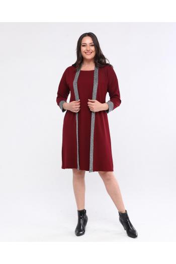 Елегантна макси рокля в цвят бордо /размери 2XL,3XL,4XL/ Модел:1809