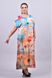 Абстрактна рокля на цветя /Универсален размер/ Модел:2712
