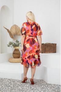 Шифонена лятна рокля в пастелни цветове /размери 2XL,3XL,4XL/ Модел:2276