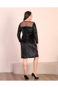 Официална рокля от кадифе и пайети /размери:2XL,3XL,4XL/Модел:2483
