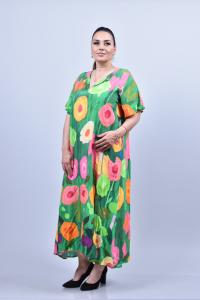 Дълга макси рокля с флорални мотиви /Универсален размер/ Модел:2685