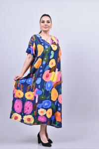Дълга лятна рокля с флорален принт /Универсален размер/ Модел:2688