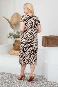 Лятна рокля в тигров десен /размери 2XL,3XL,4XL/ Модел: 1347