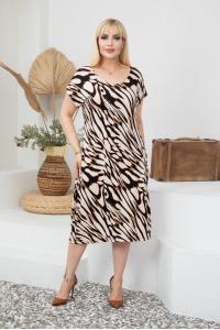 Лятна рокля в тигров десен /размери 2XL,3XL,4XL/ Модел: 1347